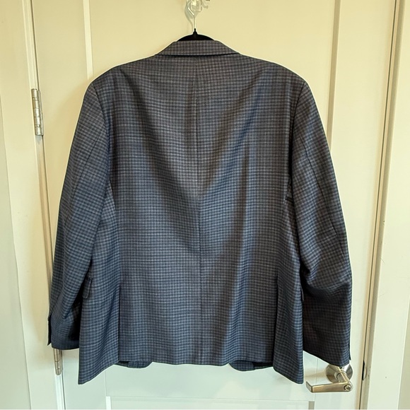Calvin Klein 100% Wool Navy Checkered Blazer - Picture 14 of 16